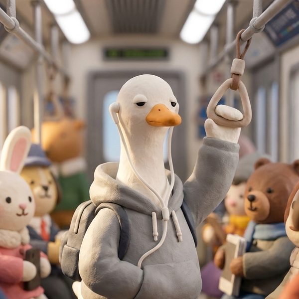 설렘 표정의 구스